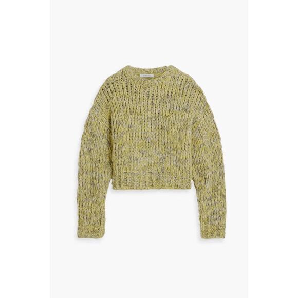 Frame Marl Alpaca Blend Lime Green Cropped Sweater Small - Picture 1 of 5